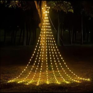 Luces de Arbol de Cascada con Estrella Superior 2M.